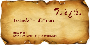 Tolmár Áron névjegykártya